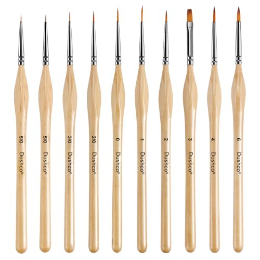 Detailing Brush Set - 10 pcs Miniature Detail Paint Brushes
