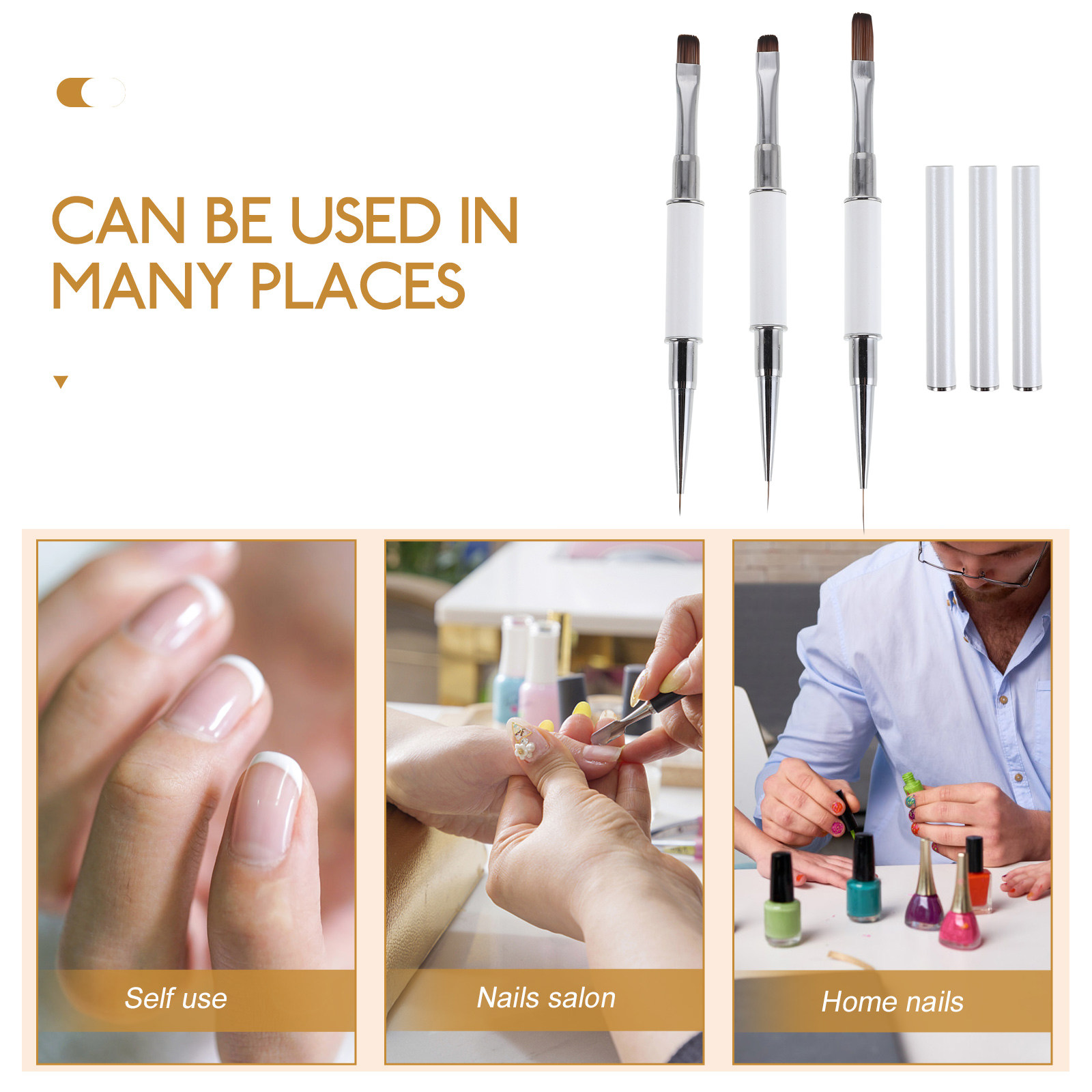 3Pcs Nail Art Brushes Set Dual – обзор и цена Detailing Brush Set