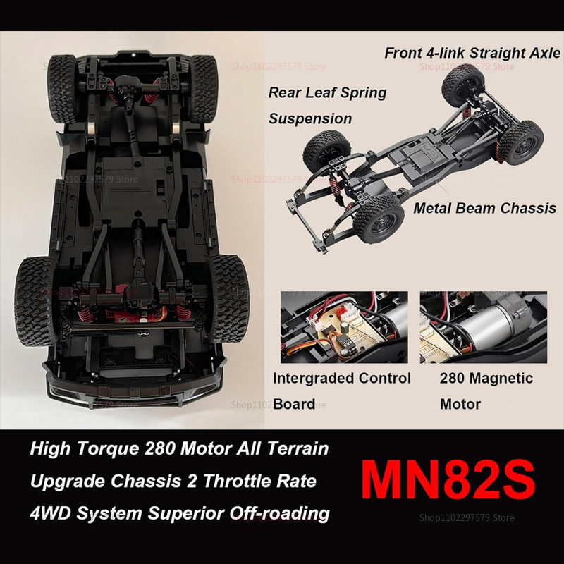 MN82 MN82S RC Crawler Truck 1/ – обзор и цена Dirt Brush Interior