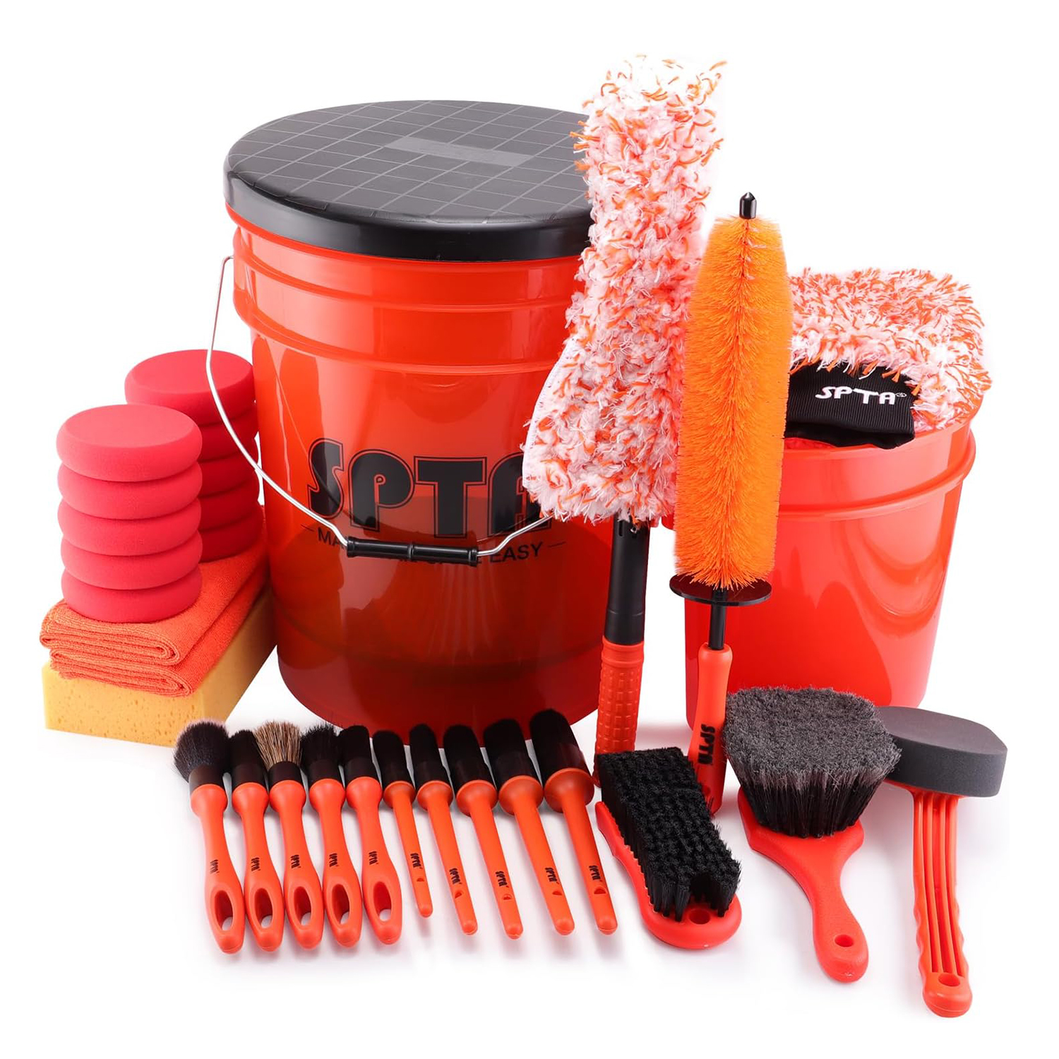 SPTA 33Pcs Car Wash 20L Bucket – обзор и цена Interior Detailing Kit