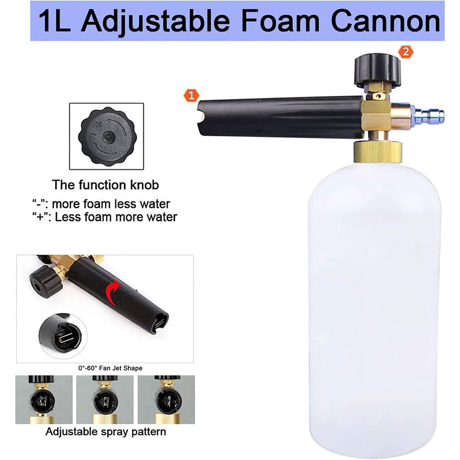 Snow Foam Cannon with 1/4 Inch – обзор и цена Foam Cannon Car Wash